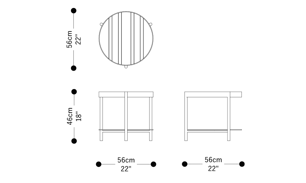 Image of the main dimensions of the product